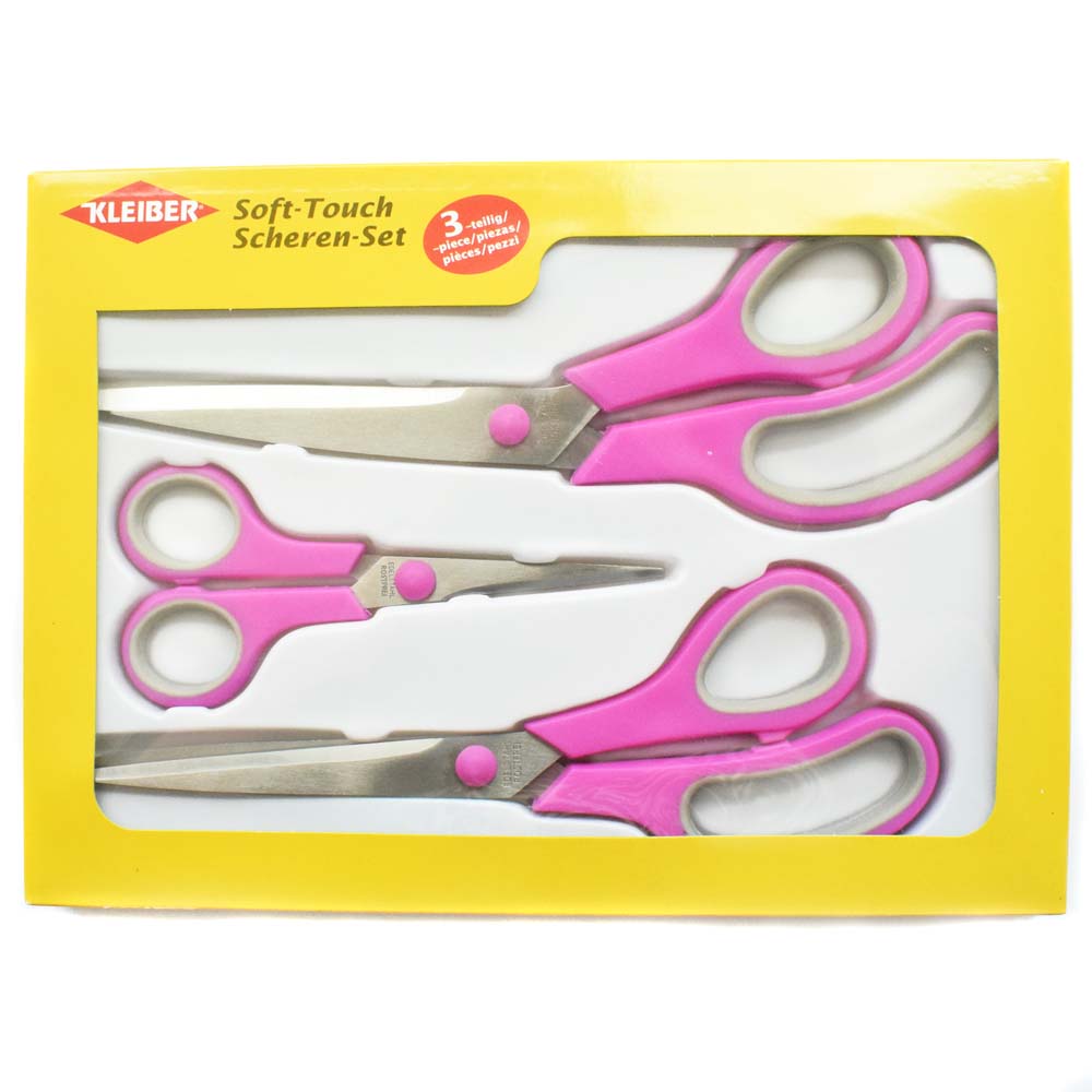 SOFT TOUCH SCISSORS BOX OF 3 ASSTD SIZES SC92094/PINK