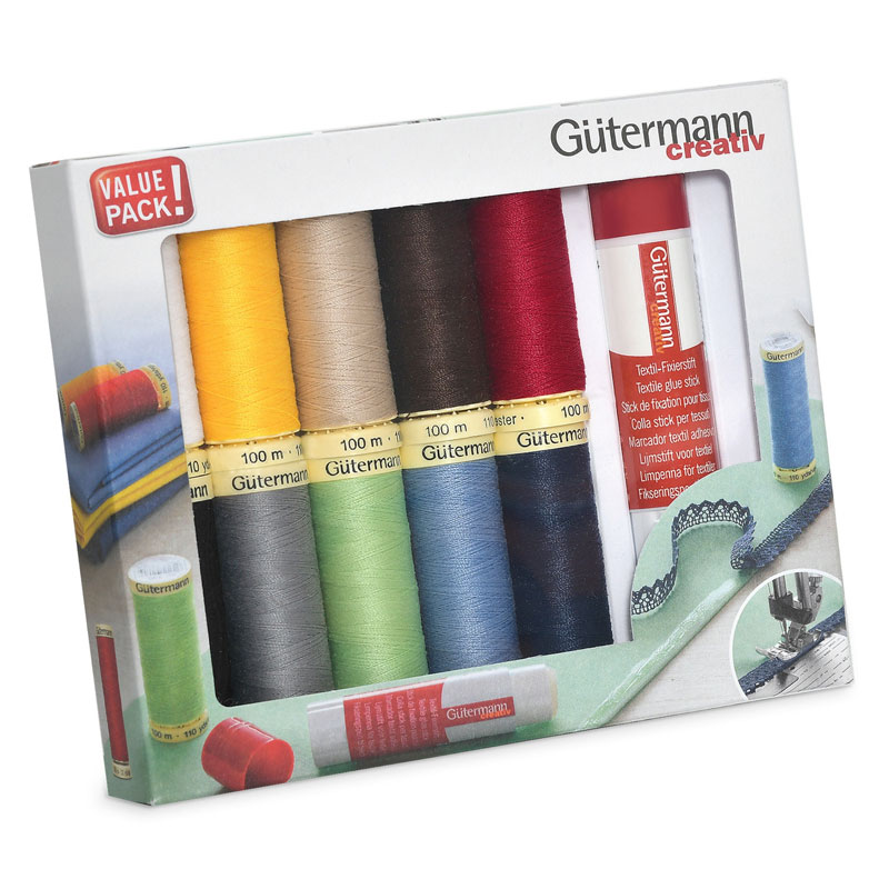 THREAD SET WITH TEXTILE GLUE STICK 10 REEL 1