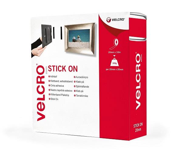 STICK ON TAPE WHT/BLK 10mtr WHITE