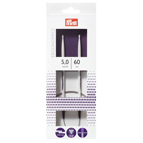CIRCULAR ERGO KNITTING PIN 60CM/5MM 215606