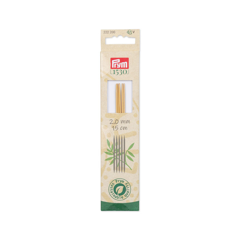1530 DP KNITTING PINS BAMBOO 15CM 2MM 222200