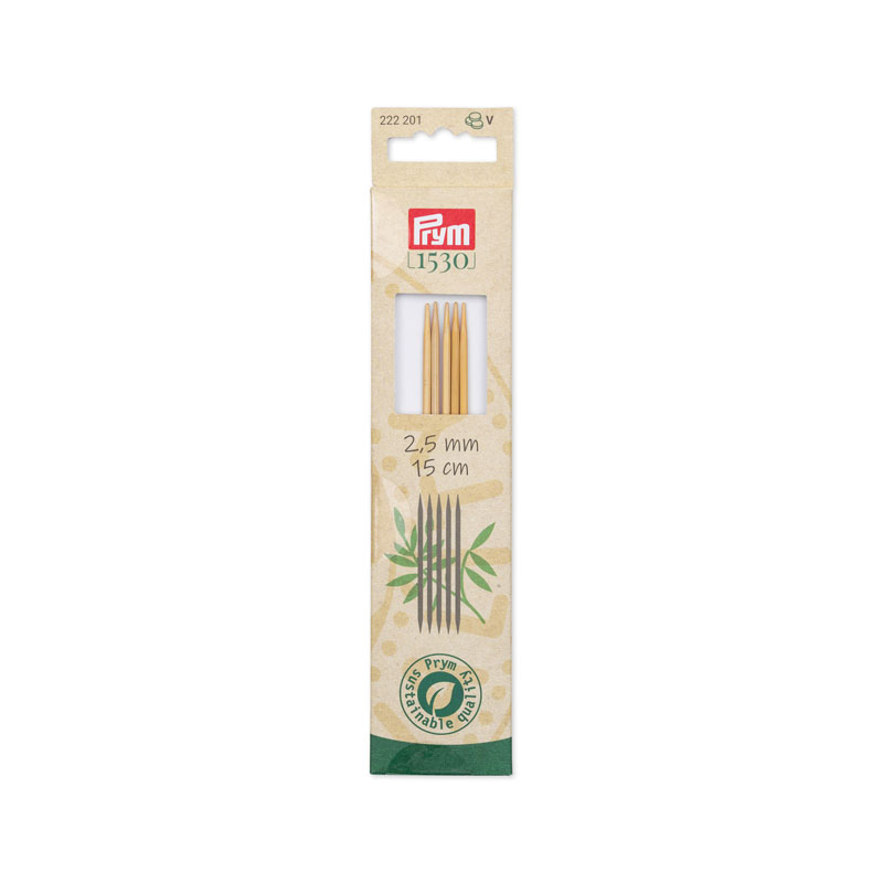 1530 DP KNITTING PINS BAMBOO 15CM 2.5 222201