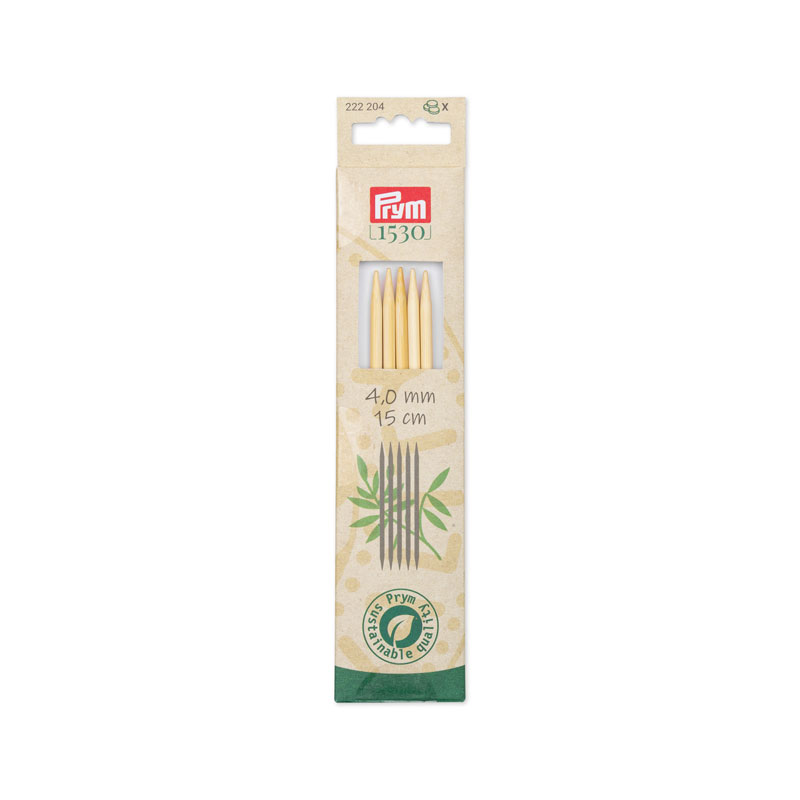 1530 DP KNITTING PINS BAMBOO 15CM 4MM 222204