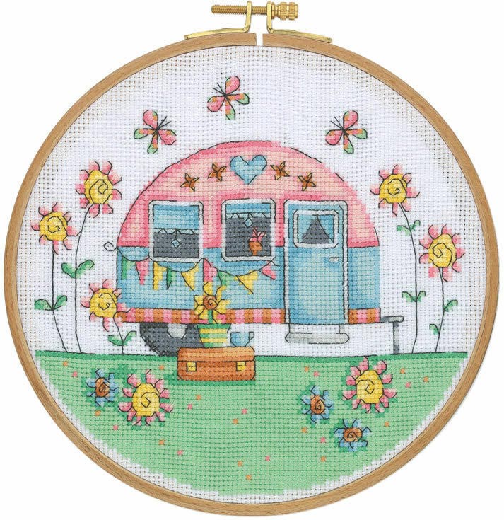 HOOP CROSS STITCH HAPPY CAMPER (CCS04)