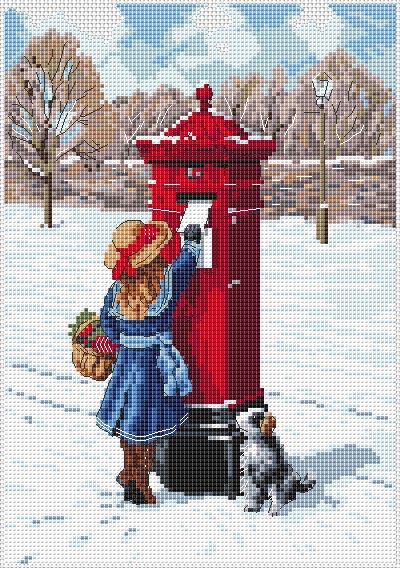 CROSS STITCH VICTORIAN POST BOX (XMCS01)