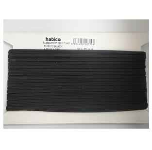 4MM/6CORD BLACK BOILPROOF ELASTIC 75M