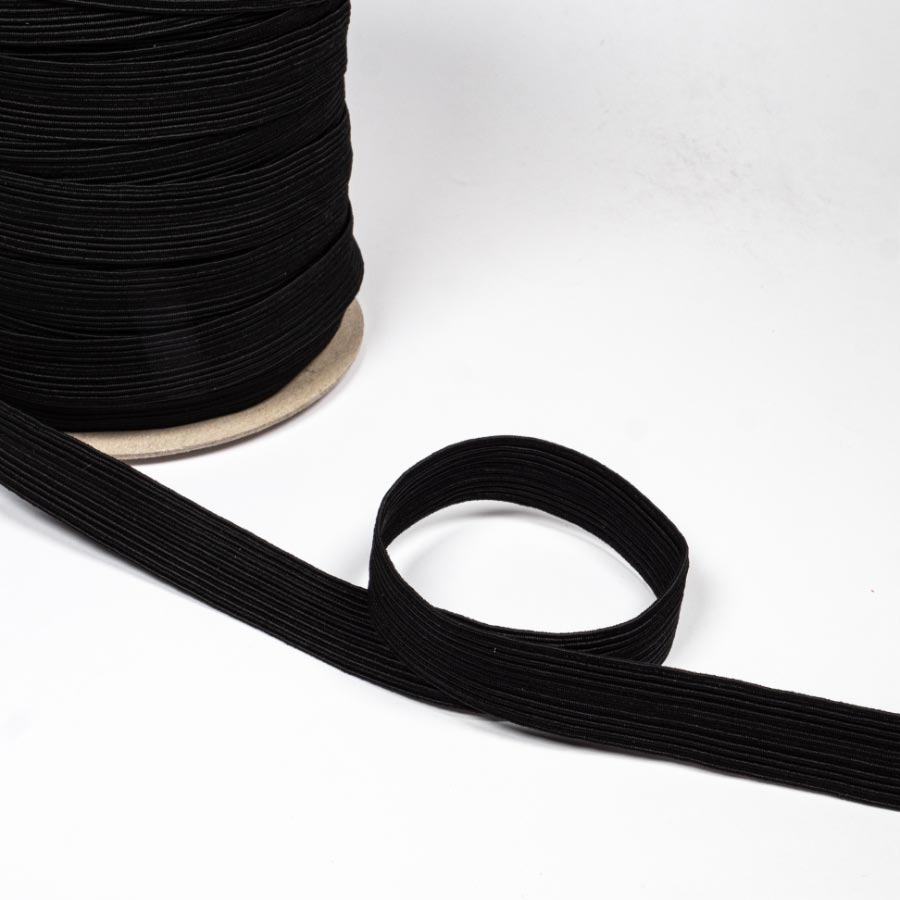 Polyprop Elastic Black 3/4"(75 mtr cards)