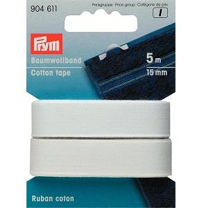 COTTON TAPE 15MM WHITE 904611