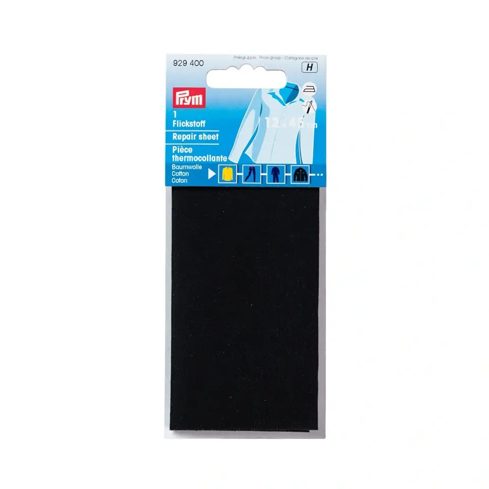 REPAIR SHEET CO IRON-ON 12 X 45CM BLACK 929400