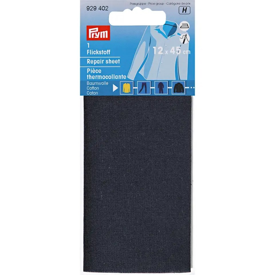 REPAIR SHEET CO IRON-ON 12 X 45CM NAVY BLU 929402