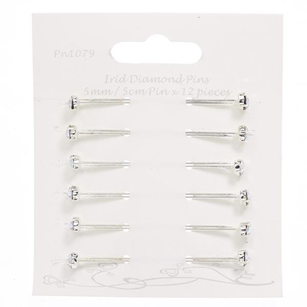 IRID DIAMOND PINS 5MM HEAD/5CM PIN PK5