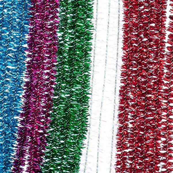 GLITTERY CHENILLE STEMS 6MM X 30CM