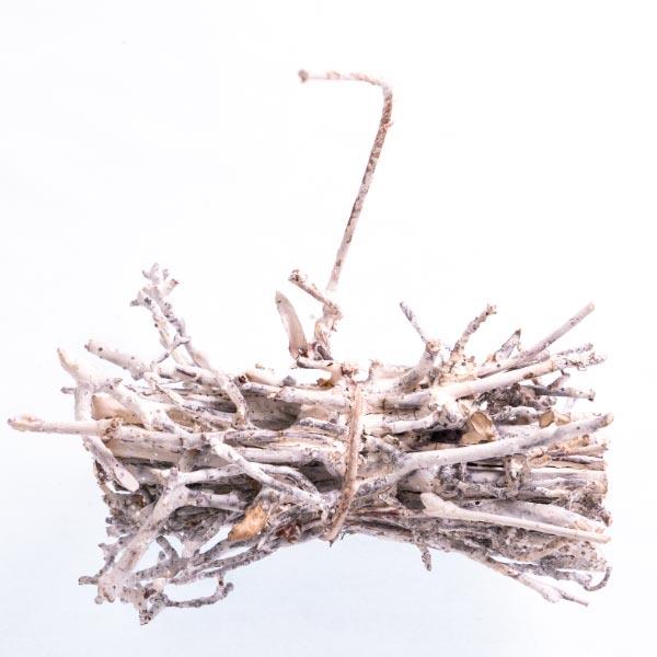 WHITE/SILVER GLITTER TWIG PICK 1PC