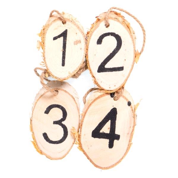WOODEN NUMBERS 1-4  4PCS