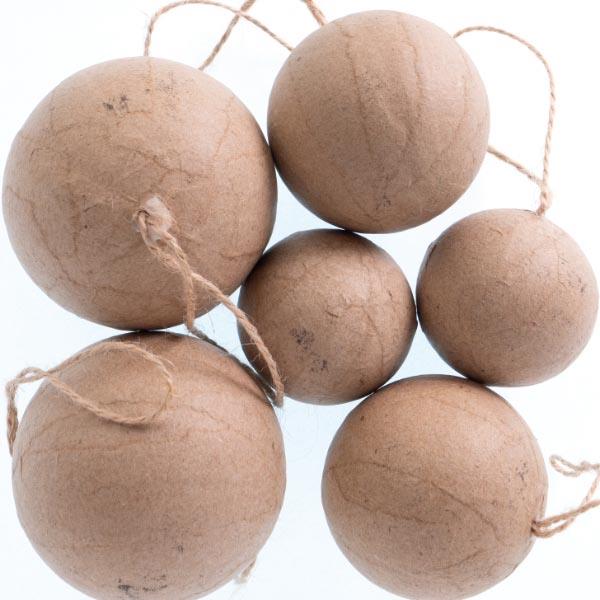 PAPER MACHE BALLS PACK OF 6 ASSTD SIZES