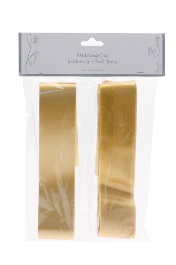 GOLD WEDDING CAR RIBBON - 9MTS