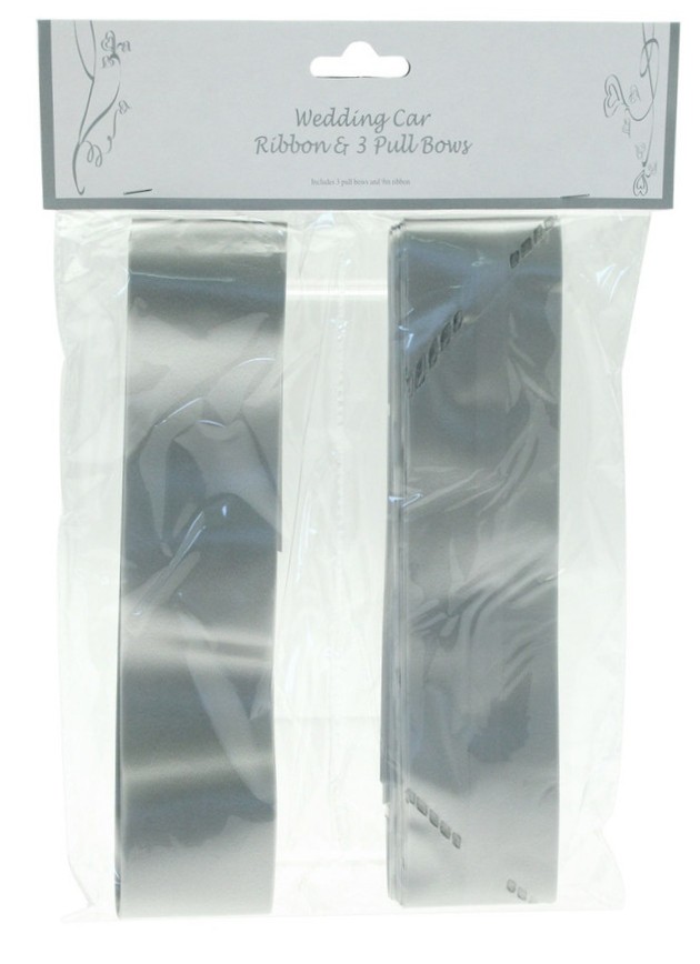 SILVER WEDDING CAR RIBBON - 9MTS