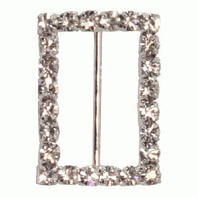 32MM RECTANGLE DIAMANTE BROOCH 4pcs