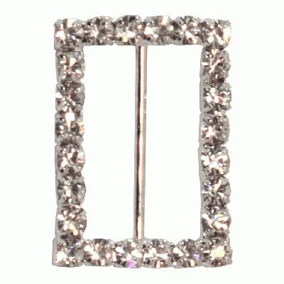 32MM RECTANGLE DIAMANTE BROOCH 4pcs