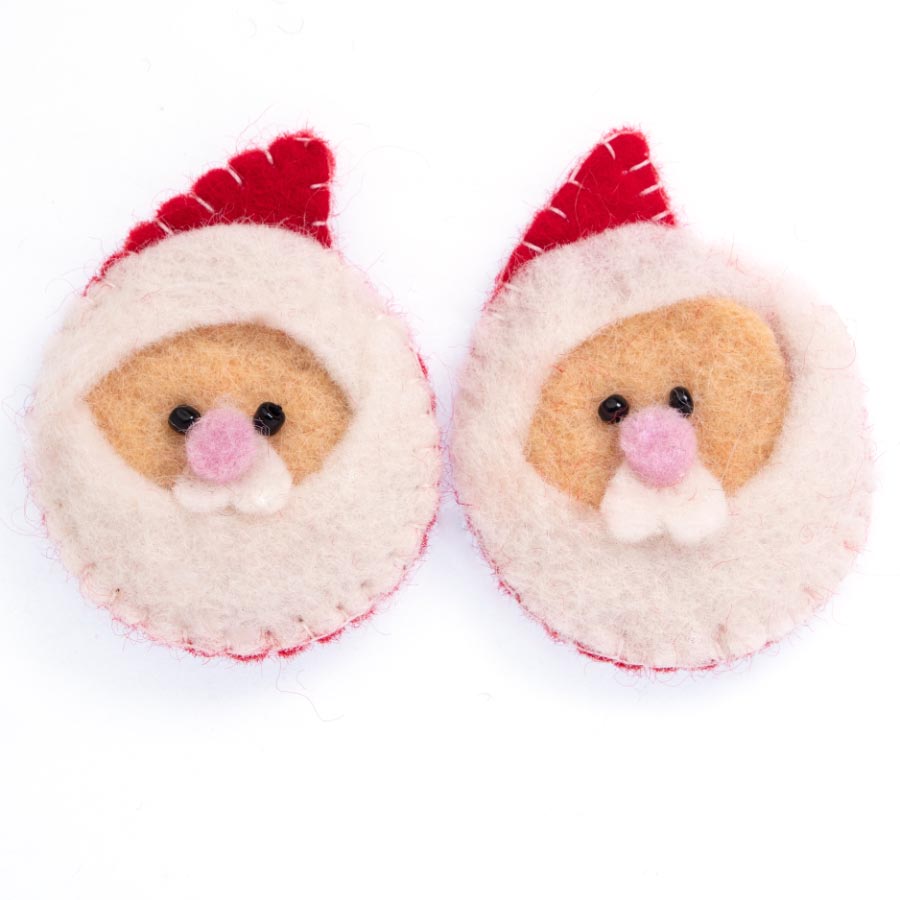 FELT SANTAS 5CM X 6CM PK OF 2