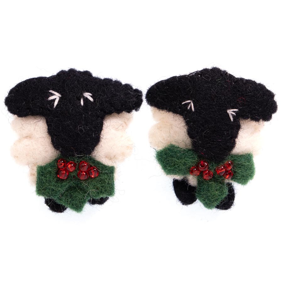 FELT XMAS SHEEP 5CM X 5.5CM PK OF 2