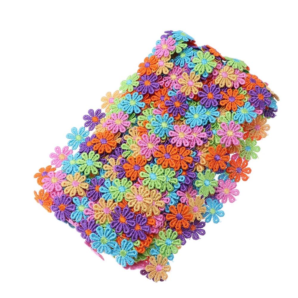 1" LARGE MULTICOLOUR GUIPURE DAISY 13.7M