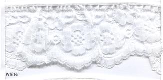 60mm Frilled Nylon Lace 25m WHITE