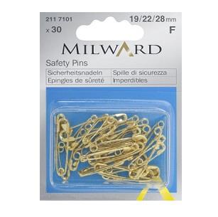 SAFETY PINS BRASS ASSTD 30PCS 2117101