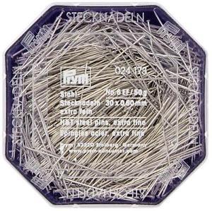 STRAIGHT PINS 6 EF 0.60 X 30MM SILVER 024173