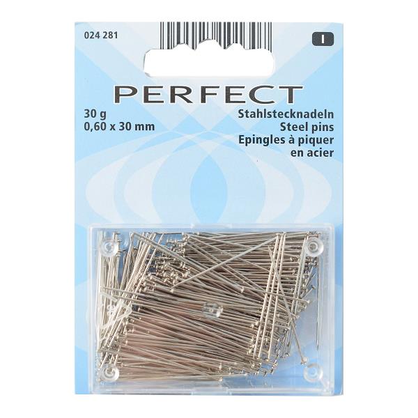 STEEL PINS 30 X 0.60 SILVER 30G 024281