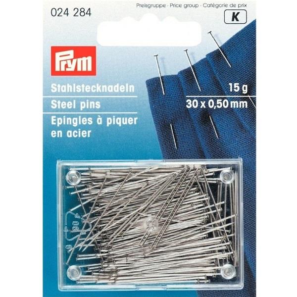 HARD STEEL PINS 0.50 X 30MM SILVER 024284