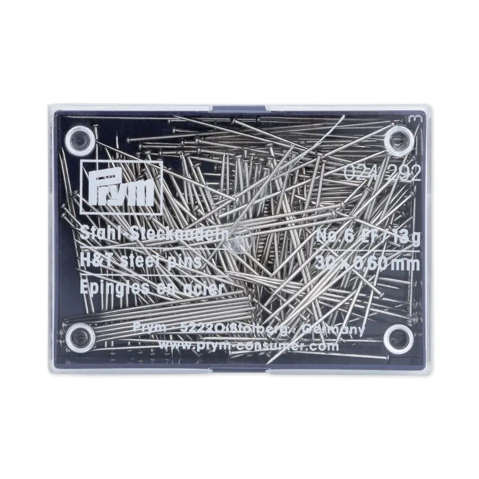 STRAIGHT PINS 6 EF 0.60 X 30MM SILVER COL 024292