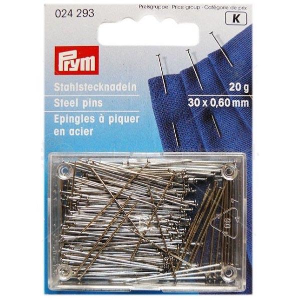 STRAIGHT PINS 6 EF 0.60 X 30MM SILVER 024293