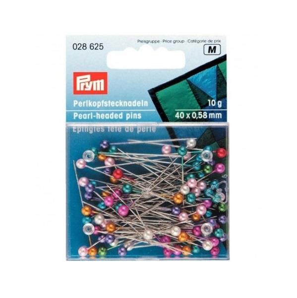 PEARL-HEADED PINS 0.58 X 40MM ASSTD 028625