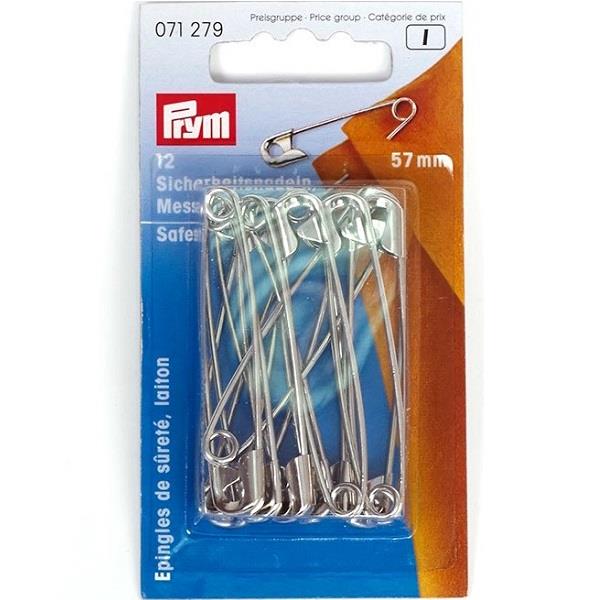 SAFETY PINS BRASS 57MM GOLD 071279