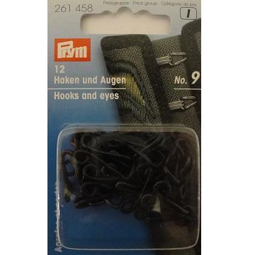 HOOK & EYE N09 BLACK 12PCS 261458