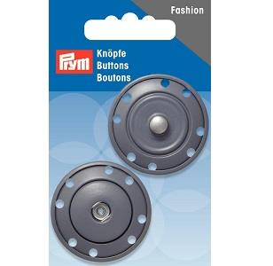 SEW ON SNAP FASTENERS 35MM GREY 341839