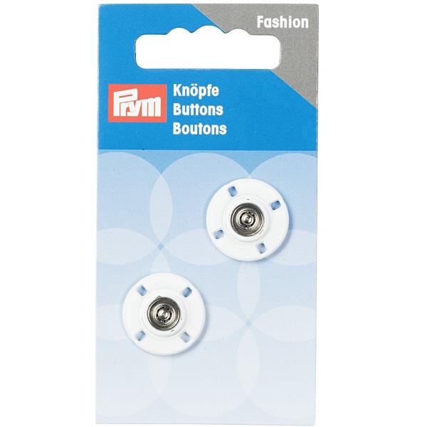SEW-ON SNAP F'NERS 18MM WHITE 341930