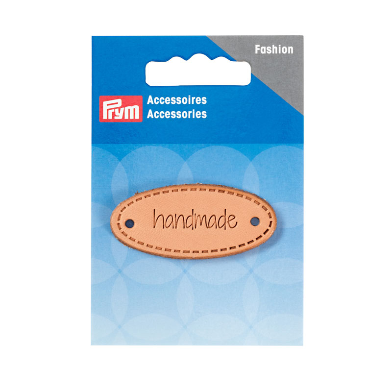 HANDMADE LABEL LEATHER NATURAL OVAL 403796