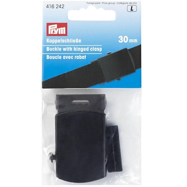 BUCKLE WITH HINGED CLASP 30MM BLACK 416242