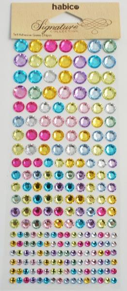 ASSTD SIZES SELF ADHESIVE ROUND GEMS - 216