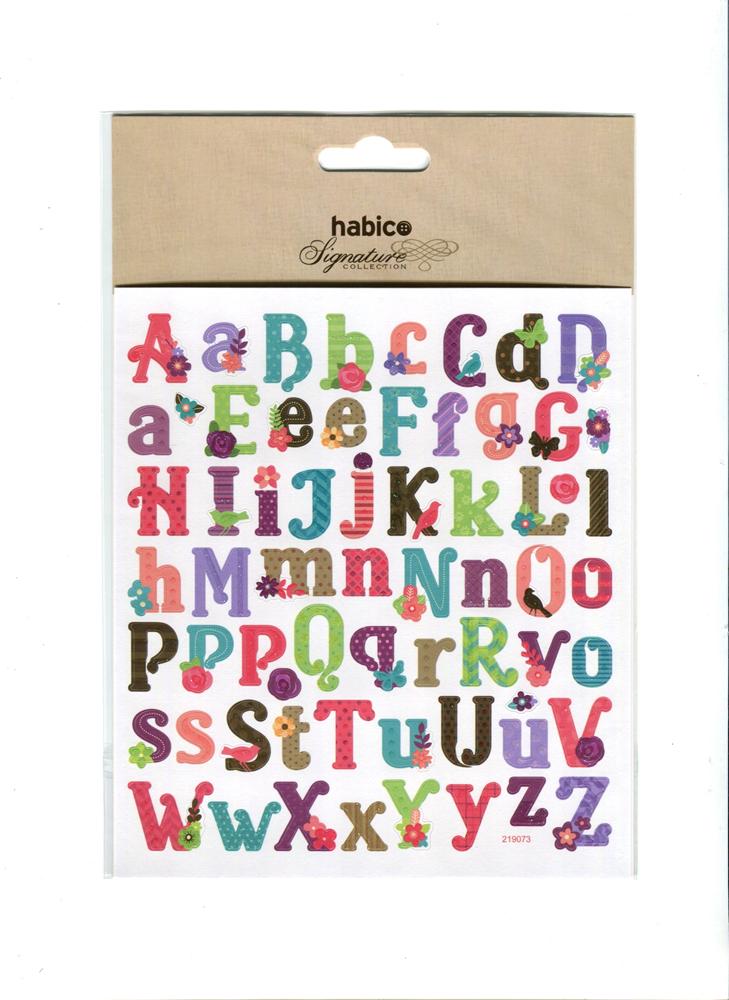 FOIL STICKERS ALPHABET GLITTER 10PCS 219073
