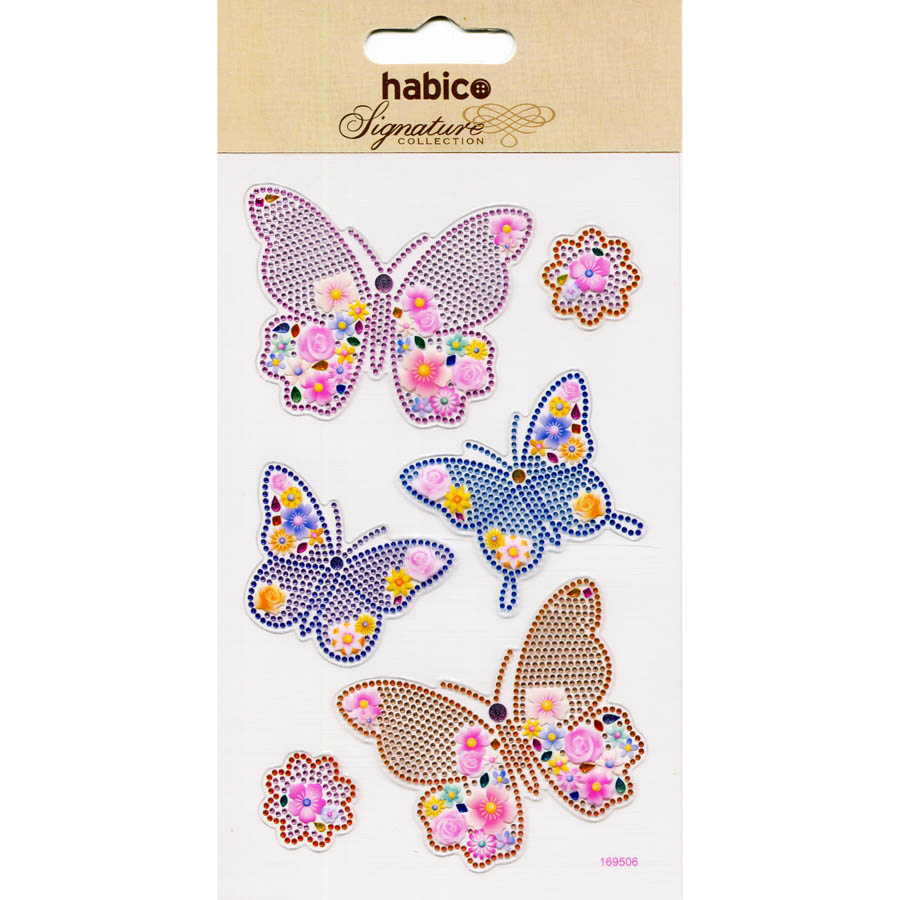 CRYSTAL STICKERS BUTTERFLIES 10PCS