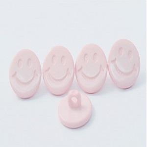 S ROUND SMILEY FACE 15MM PINK (50) 150263