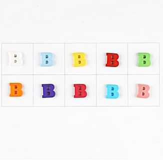 LETTER B 11MM MIXED COL (30) 181334