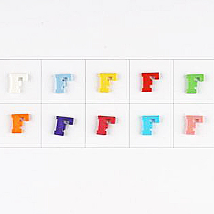 LETTER F 11MM MIXED COL (30) 181338