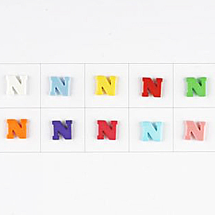 LETTER N 11MM MIXED COL (30) 181346