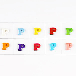 LETTER P 11MM MIXED COL (30) 181348