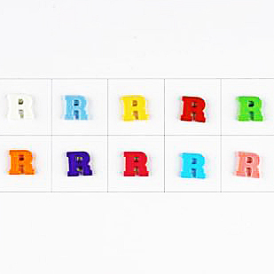 LETTER R 11MM MIXED COL (30) 181350