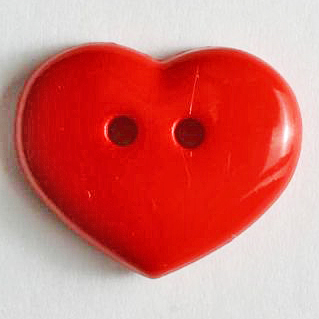 S HEART 2 HOLE 15MM RED (20) 211455